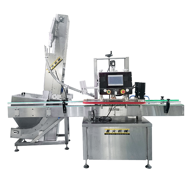 全自动夹盖旋盖机-连续式旋盖机生产线