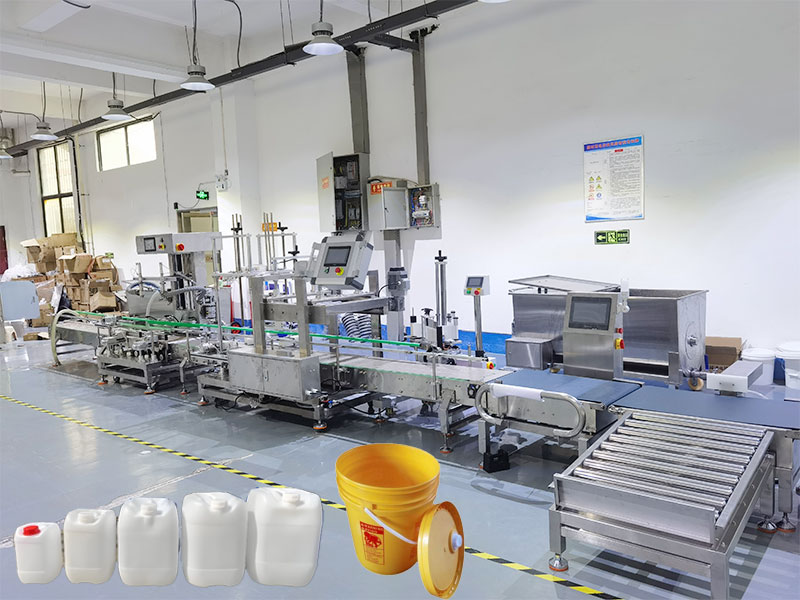 25升称重灌装生产线设备解决大桶人工搬运(图1)